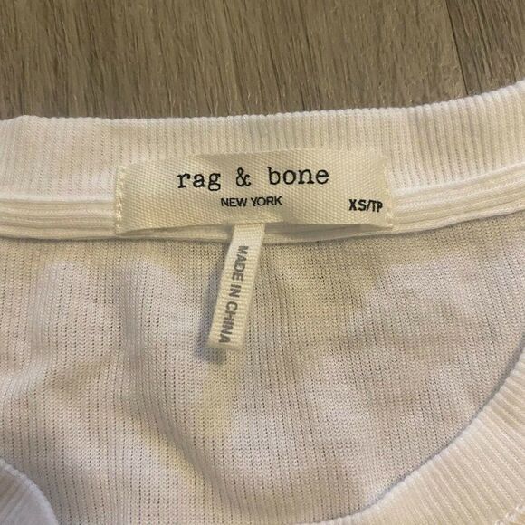 Rag & Bone Womens Ivory Short Sleeve Round Neck Casual Sweater Top Size XSmall - Picture 6 of 7